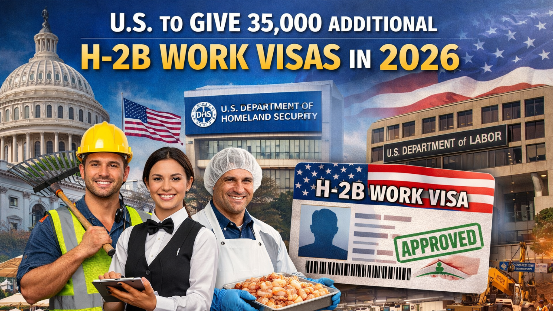 US to Give 35,000 Additional H-2B Work Visas in 2026